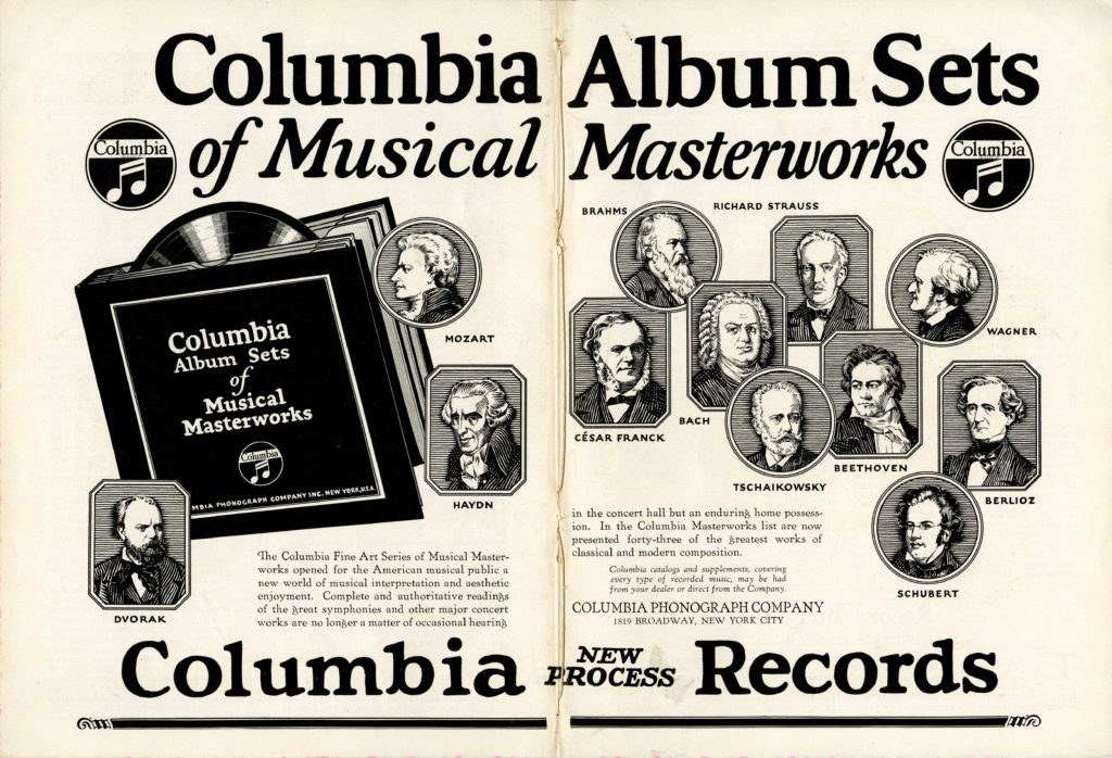 Columbia Masterworks Advertisement (PMR 1:3)